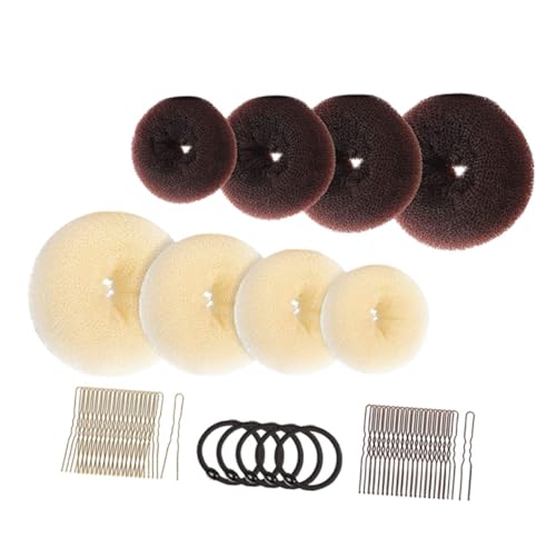 1 Satz Haarschmuck Donut-haarknoten Haarknoten-donut Kleiner Haarknotenformer Haarknoten-maker-set Haarwerkzeuge Für Frauen Chignon-frisuren Styler Metall Fräulein Schwamm von COOPHYA