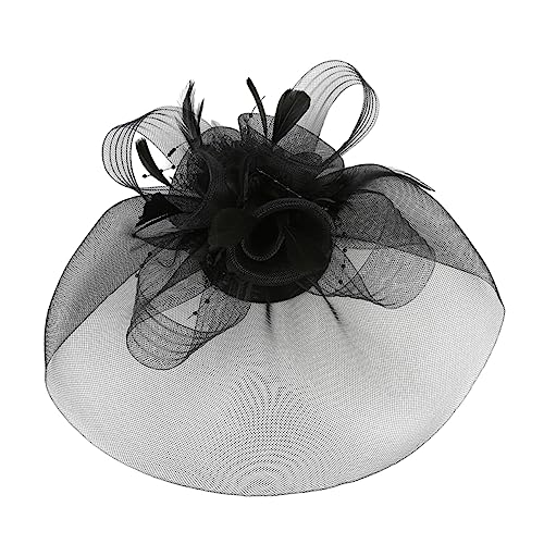 COOPHYA 1 Stk Partyblume Haarspangen Für Damen Vintage Party-kopfbedeckung Hochzeit Haarspange Kopfbedeckung Für Damen -mesh-haarspange Fräulein Modellieren Feder Blütenkopf von COOPHYA