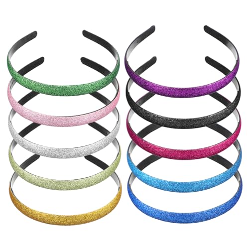 10St Stirnband Stirnbänder für Damen süße Haaraccessoires süße Stirnbänder Konfetti-Regenbogen-Haarband Haarbänder hart Pailletten schmücken Haarschmuck Kind Kopfbedeckung Plastik von COOPHYA