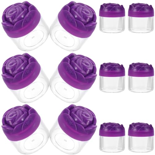 COOPHYA 12st Flaschen Cremebehälter Cremedose Für Mädchen Leere Make-up-probenbehälter Unterverpackungsflasche Kleines Unterbehälter Aus Glas Violett Reisen Rechter Kosmetik Plastik von COOPHYA