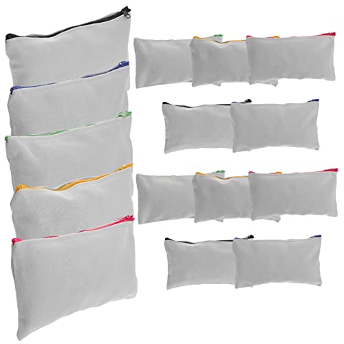 COOPHYA 15stücke Teiliges Stoffmäppchen Mit Buntem Reißverschluss Blanko Make-up Tasche Zum Bemalen Für Reisebedarf Und Kosmetikorganisation Kreative Gestaltungsmöglichkeiten von COOPHYA