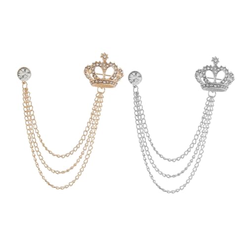 COOPHYA 2 Stück Brosche mit Strasssteinen und Quaste Elegante Anstecknadel für Damen Reversclip für Pullover Hemd Bluse Vintage Stil Geeignet für Anzüge Strickjacken Schals von COOPHYA