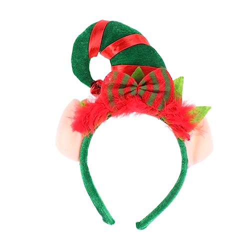 COOPHYA 2 Stück Weihnachts Elfenohren Stirnband Elfen Unisex Mützen Haarband Weihnachts Stirnbänder Weihnachtsmann Stirnband Mütze Elfen Stirnbänder Für Kinder Weihnachtsmann von COOPHYA