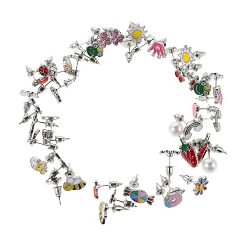 COOPHYA 20 Paare Bunte Obst Gemüse Herz Ohrstecker Niedliche Tier Schmuck Cartoon Ohrstecker Leicht Vielseitig für Alltag und Festliche Outfits Geschenk Schmuckset von COOPHYA