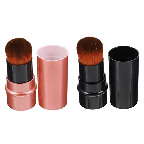 COOPHYA 2St Einziehbare Bürste Grundierung Bürste Make-up Pinsel Mineral -Make-up-Pinsel Gesichts-Make-up-Pinsel Puderpinsel tragbar malen Wellpappe aus Seiden-Nylon-Wolle von COOPHYA