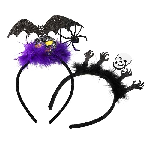 COOPHYA 2st Kürbis-stirnbänder Tag Des Toten Stirnbandes Geister-stirnband Halloween-kopfschmuck Halloween-kopfbedeckung Halloween-horror-requisiten Schwarzes Spinne Gefühlt Kleidung von COOPHYA