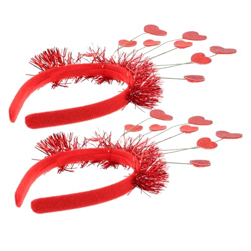 COOPHYA 2st Liebe Stirnband Rotes Herz-haarband Haarband Zum Valentinstag Herz Stirnbänder Amorherz-stirnband Herz-stirnbänder Für Erwachsene Haarbänder Damen Metall Hochzeit Partybedarf von COOPHYA