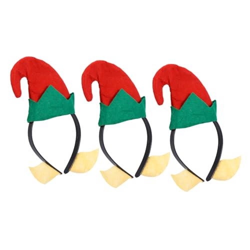 COOPHYA 3St Weihnachtsstirnband weihnachtsdeko Erwachsener Weihnachtsmütze Requisiten Kopfbedeckung Fräulein Partybedarf Stoff von COOPHYA