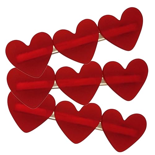 COOPHYA 3st Liebe Haarnadel Haar Klammern Herz Haarnadeln Haarschmuck Für Damen Herz-haarschmuck Amor Zubehör Herzclips Für Haare Rot Seitenclip Mädchen Herzförmig von COOPHYA