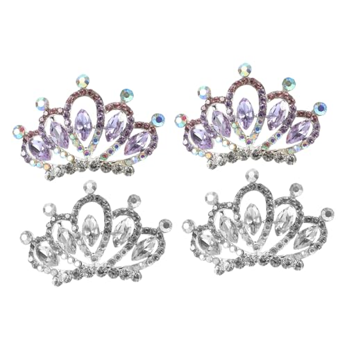 COOPHYA 4 Stück Strass Tiara Kronenkamm-Tiara Kronen-Haarspangen hochzeitshaar schmuck wedding hair accessories Haarkamm hochzeit Haarkamm mit Strass Strasssteine Kopfbedeckung Haarschmuck von COOPHYA