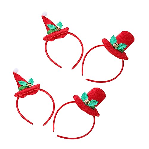 COOPHYA 4 Stück Weihnachtsstirnband Urlaub Head Topper Stirnbänder Weihnachtsmütze Topper Stirnbänder Urlaub Stirnbänder Weihnachtshaarband Mini-haarbänder Partybedarf Stoff Kleidung Kind von COOPHYA