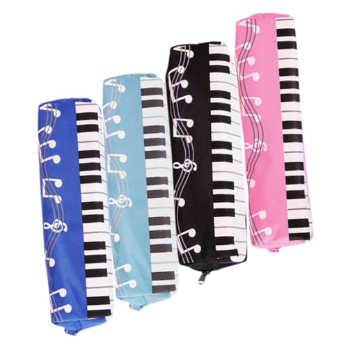 COOPHYA 4stücke Bleistiftbeutel Mit Musiknoten Federmäppchen Mit Reißverschluss Stiftetasche Aus Praktische Aufbewahrungsmöglichkeit Für Schüler von COOPHYA