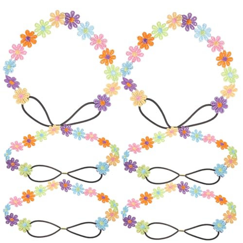 COOPHYA 6 Stk Florale Haaraccessoires Florales Dehnbares Stirnband Dekoratives Stirnband Dekoratives Florales Stirnband Blumenstirnband Für Mädchen Elastisch Stoff Kopfbedeckung Fräulein von COOPHYA