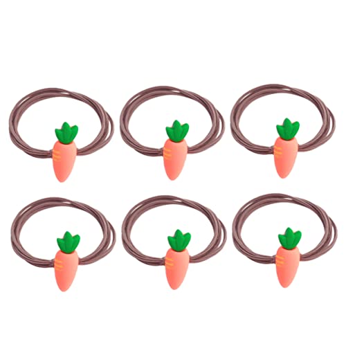 COOPHYA 6st Haarring Haarbänder Pferdeschwanz-kopfschmuck Haargummis Für Frauen Haarband Karotte Knusprig Karottenhaarseil Haargummis Für Mädchen Elastizität Gummiband Acryl von COOPHYA