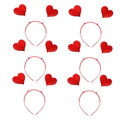 COOPHYA 6st Rotes Herz-stirnband Haarschmuck Liebe Herz Haarband Rotes Zubehör Amorherz-stirnband Liebe Valentinstag Stirnbänder Herzform Plastik Mädchen Fräulein Geschenk von COOPHYA