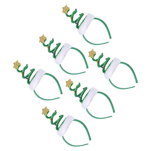 COOPHYA Weihnachtsstirnbänder 6 Stück Weihnachts-Frühlings-Stirnband Kappendekorationen Partyzubehör Für Erwachsene Haargummis Weihnachts-Kopfbedeckung Weihnachtsmütze Halloween-Stirnband von COOPHYA