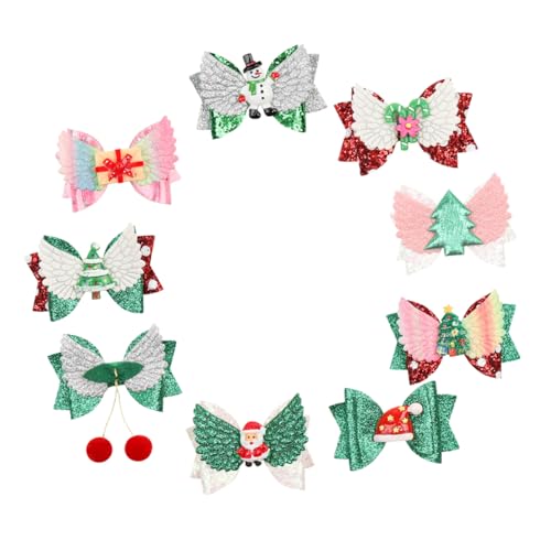 COOPHYA 9St Haarschmuck für Kinder zu Weihnachten Weihnachtshaarschleifen Haarspange mit Paillettenschleife Haarnadel Haarklammer Weihnachtshaarspange Haarspangen Krawatte von COOPHYA