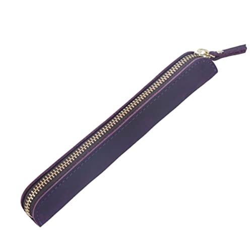 COOPHYA Echtes Leder Reißverschluss Stiftetui für Füllfederhalter und Kugelschreiber Eleganter und Praktischer Stiftbeutel für Studium Handgefertigt aus Hochwertigem Leder Retro Design von COOPHYA
