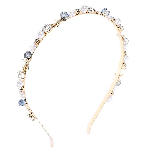 COOPHYA Haarreifen Für Die Damen Haarreif Hochzeit Braut Haarschmuck Teen Mädchen Kopfschmuck Dekoratives Haarband für Geburtstag Aus Muscheln -kopfstücke Meerjungfrau-tiara Kopfbedeckung Aus Kü von COOPHYA