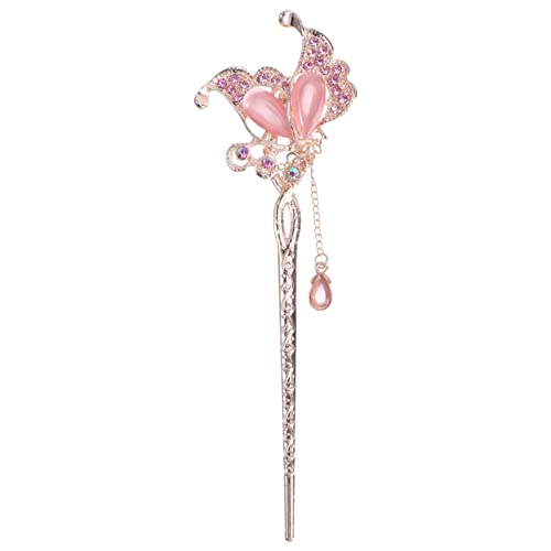 Haarnadel Mit Blumenmuster Schmetterling Haarnadel Blumen-haarschmuck Haarspange Für Frauen Japanisches Haar-accessoire Chinesische Haare Haarquaste Die Blumen Fräulein China Rosa von COOPHYA