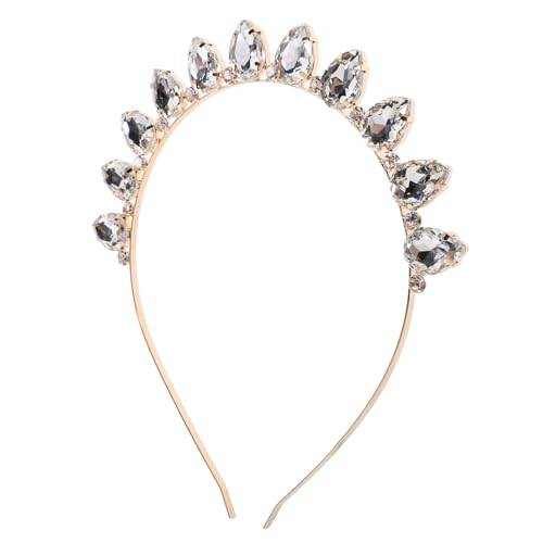 COOPHYA Kristall Stirnband Strass Stirnband Damen Haarband Aus Kristall Kopfschmuck Der Braut Strass-haarschmuck Strass-stirnbänder Für Frauen Metall Mädchen Weiß Zubehör Herzförmig von COOPHYA