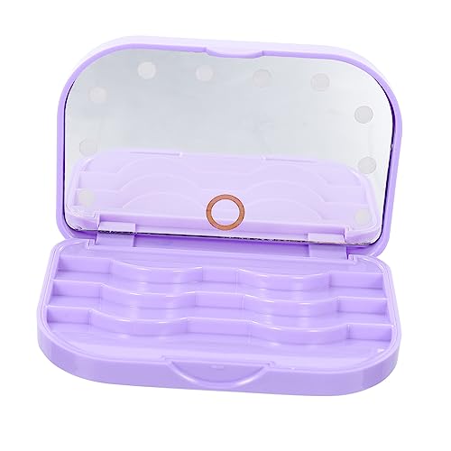 COOPHYA Led-lampe Wimpern Kasten Wimpern-organizer Und -aufbewahrung Wimpernhalter Wimpernboxen Aus Papier Wimper Fall Gefälschtes Wimpernetui Künstlich Spiegel Reisen Büroklammer Violett von COOPHYA