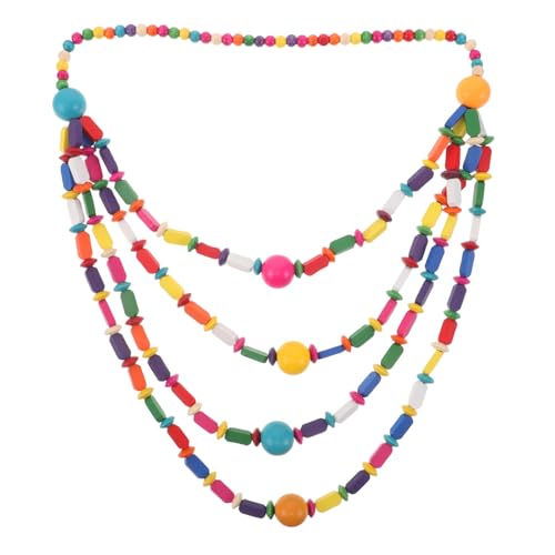 COOPHYA Mehrlagige Boho Holzperlen Halskette, Chunky Boho Bunte Perlen Strang Sommer Strand Halskette Urlaub Geburtstag Sommer Strand Schmuck von COOPHYA