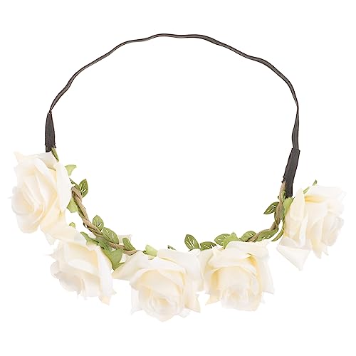 COOPHYA Künstlicher Rosenkranz Mädchen-kranz-kopfschmuck Rosen-kopfschmuck-requisiten Blumenstirnband Rosenkranz Kopfbedeckungen Rosenblüten-stirnband Haarseil Reisen Stoff Export von COOPHYA