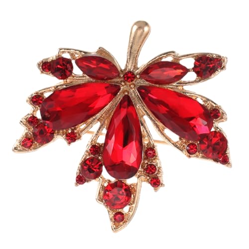 COOPHYA Roter Ahornblatt Anstecknadel für Damen Eleganter Herbstbroschen-schmuck mit Sicherem Verschluss Vielseitiges Accessoire für Büro Partys und Formelle Anlässe Leichter Lapel Pin für von COOPHYA