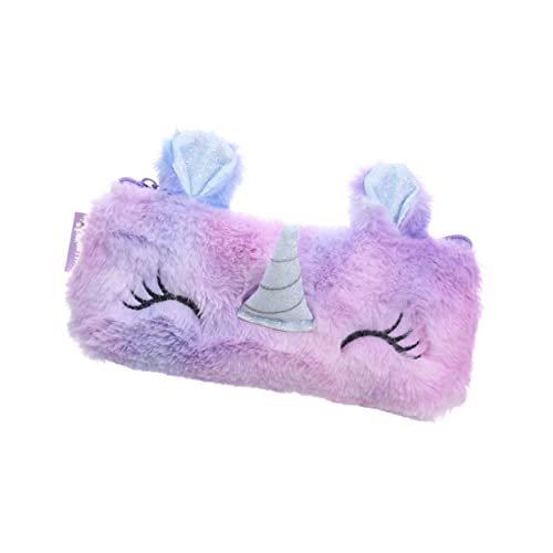 COOPHYA Bleistiftbeutel Aus Kunstpelz Einhorn Geldbörse Kuscheltier Bleistifthalter Schreibwarentaschen Kawaii Schreibwaren-Organizer Federmäppchen Mit Einhorn Veranstalter Mädchen Kind von COOPHYA