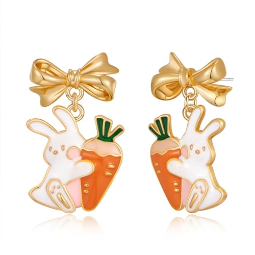 COORWEEL Ohrringe mit Osterhasen-Motiv für Damen, Statement-Ohrringe, Frühlings-Oster-Thema, Urlaubsschmuck, Geschenk, Messing, Kein Edelstein COORWEEL Ohrringe mit Osterhasen-Motiv für Damen, Statement-Ohrringe, Frühlings-Oster-Thema, Urlaubsschmuck, Geschenk, Messing, Kein Edelstein von COORWEEL