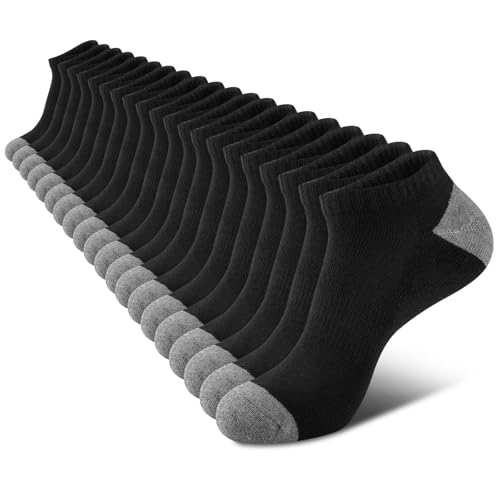 COOVAN Herrensocken mit Polsterung, 10 Paar, niedriger Schnitt, bequem, atmungsaktiv, Freizeit-Socken - Schwarz - Shoe Size: 6-12 COOVAN Herrensocken mit Polsterung, 10 Paar, niedriger Schnitt, bequem, atmungsaktiv, Freizeit-Socken - Schwarz - Shoe Size: 6-12 von COOVAN
