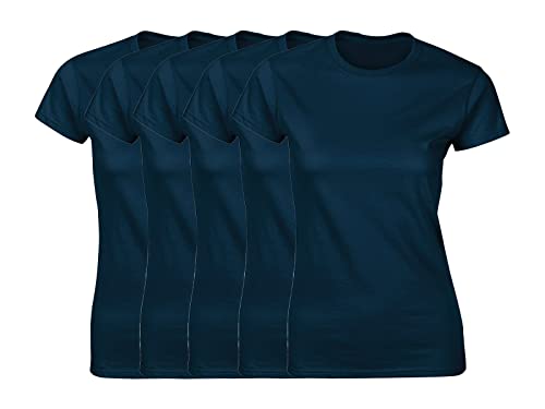 COOZO Damen 5er-Pack Kurzarm T-Shirts - 5 × Marine - M von COOZO