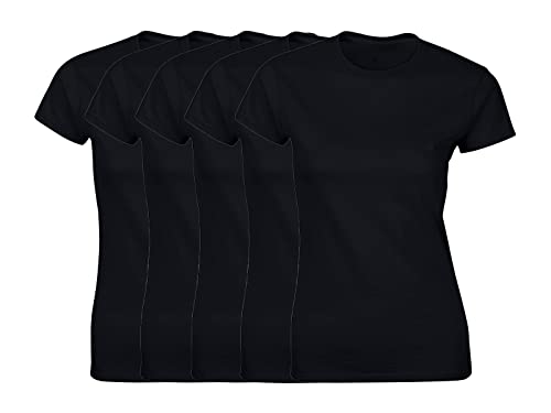 COOZO Damen 5er-Pack Kurzarm T-Shirts - 5 × Schwarz - 2XL von COOZO