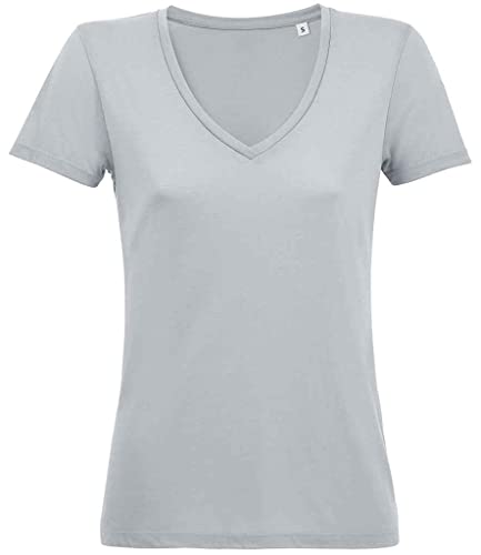 COOZO Damen Bewegung V-Ausschnitt T-Shirt - Reines Grau - M von COOZO