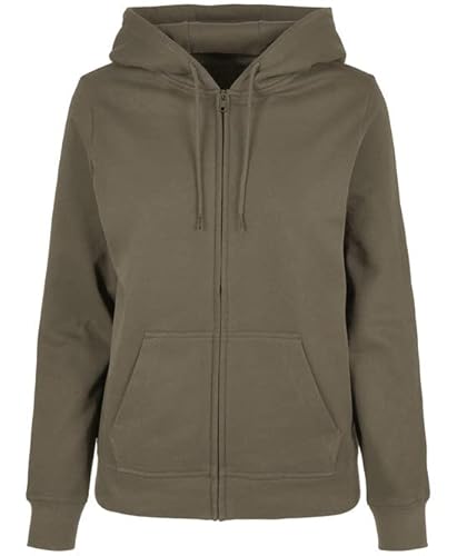 COOZO Damen Einfaches Hoodie mit Reißverschluss - Olive - L von COOZO