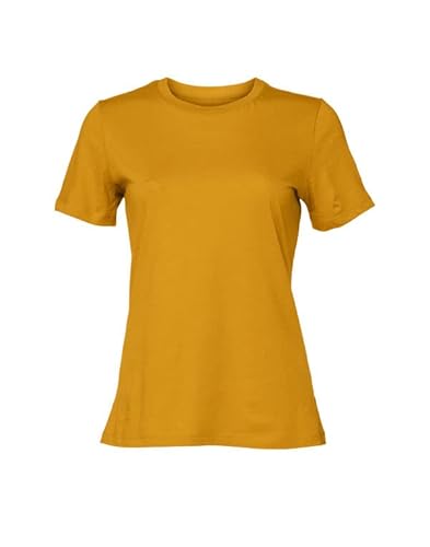 COOZO Damen Entspannt Jersey Kurzarm T-Shirt - Senf - L von COOZO