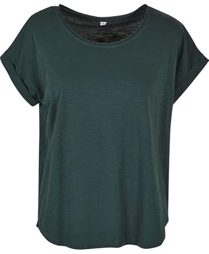 COOZO Damen Lang Slub T-Shirt - Flasche Grün - 5XL von COOZO