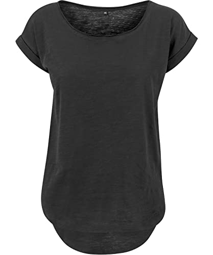 COOZO Damen Lang Slub T-Shirt aus Baumwolle mit Kapuze, Lockere Passform, Einfarbig von COOZO