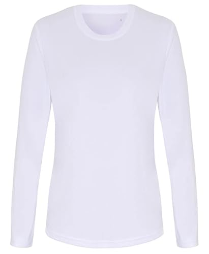 COOZO Damen Lange Ärmel Leistung T-Shirt - Weiss - L von COOZO