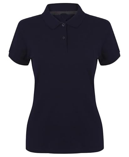 COOZO Damen Moderne Passform Baumwolle Piqué Polo Hemd - Marine - XL von COOZO