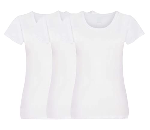 COOZO Damen Original 3er-Pack Einfach Feminine Passform Kurzarm T-Shirts - Weiss - S von COOZO