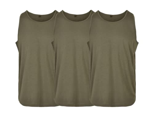 COOZO Herren 3er Pack Basisch Tank Tops Westen - Olive - 2XL von COOZO