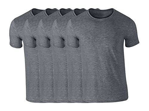 COOZO Herren 5er-Pack Kurzarm T-Shirts - 5 × Dunkles Heidegrau - L von COOZO