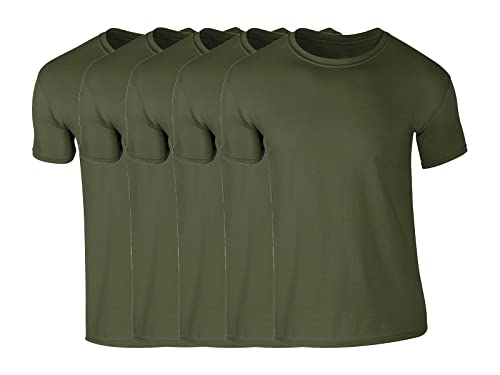 COOZO Herren 5er-Pack Kurzarm T-Shirts - 5 × Militärgrün - 2XL von COOZO