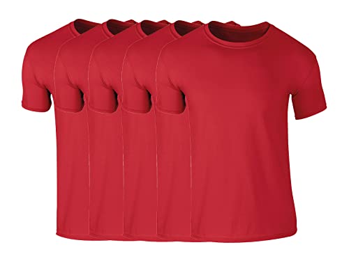 COOZO Herren 5er-Pack Kurzarm T-Shirts - 5 × Rot - L von COOZO