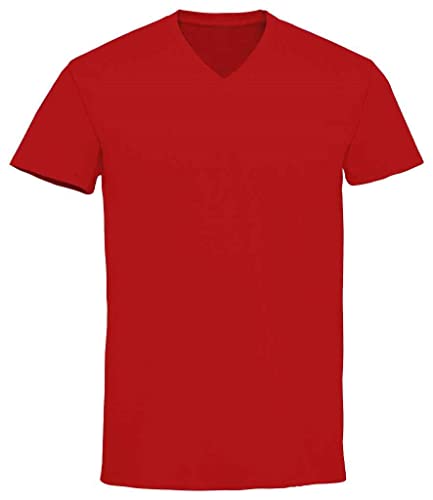 COOZO Herren Majestätisch V-Ausschnitt T-Shirt - Rot - 3XL von COOZO