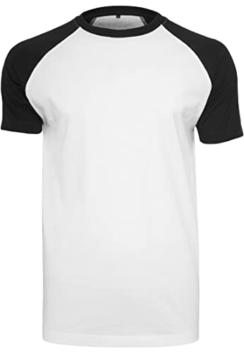 COOZO Herren Raglanärmel Kontrastfarbe T-Shirt - Weiss/Schwarz - M von COOZO