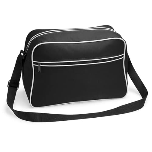 COOZO Herren Retro Schultertasche - Schwarz/Weiss von COOZO