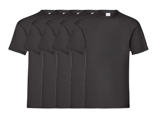 COOZO Herren Wert Packungen von Einfach Kurzarm T-Shirts - 5 x Schwarz - 4XL von COOZO